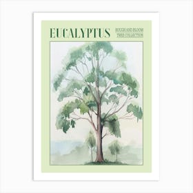 Eucalyptus Tree Atmospheric Watercolour Painting 2 Poster Art Print