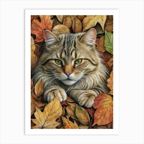 Autumn Cat Art Print