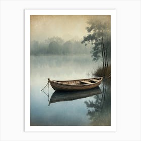 Old Boat On The Lake 1 Art Print