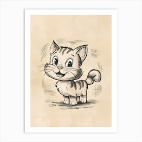 Cartoon Cat 1 Art Print