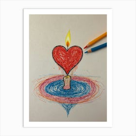 Heart Drawing 9 Art Print