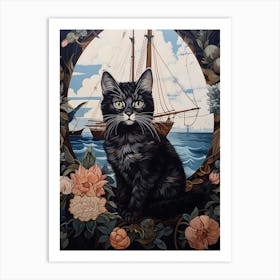 A Cat On A Medieval Ship 4 Art Print