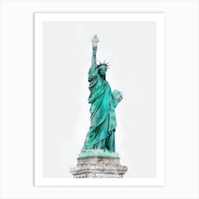 Statue Of Liberty Watercolor Painting 5 Art Print