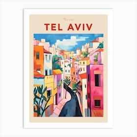 Tel Aviv Israel 6 Fauvist Travel Poster Art Print
