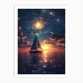 Sailboat In The Sky 1 Art Print