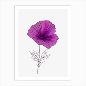 Petunia Floral Minimal Line Drawing 1 Flower Art Print