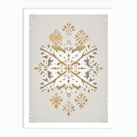 Intricate, Snowflakes, Retro Minimal 1 Art Print