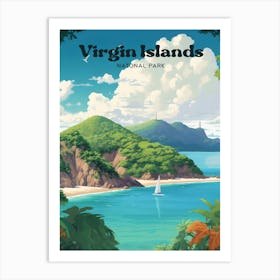 Virgin Islands National Park West Indies Modern Travel Illustration Art Print