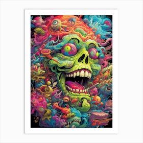 Psychedelic Skull 7 Art Print