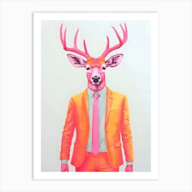 Deer In A Suit Art Print