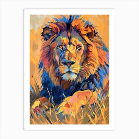 Transvaal Lion Lion In Different Seasons Fauvist Painting 1 Art Print