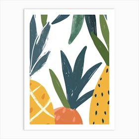 Pineapple Close Up Illustration 1 Art Print