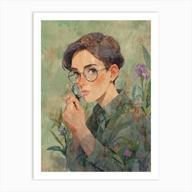 Girl With Glasses Art Print