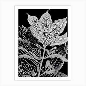 Stonecrop Leaf Linocut 1 Art Print