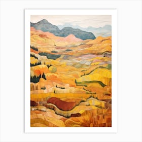 Autumn National Park Painting Runion National Park France 2 Art Print