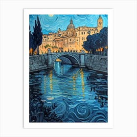 Rome At Night Art Print