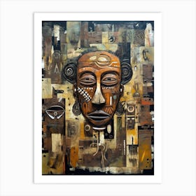 Serenity in Silence: Unveiling African Masked Elegance Art Print