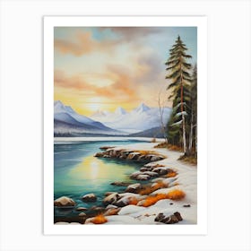 Sunset By The Lake 9 Art Print