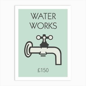 Monopoly Inspired Water Works Bathroom Print Art Print