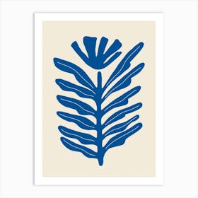Abstract Plant Blue Art Print