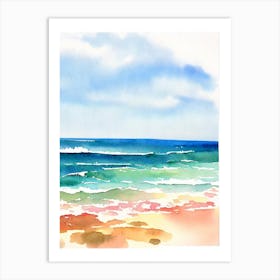 Coogee Beach 5, Sydney, Australia Watercolour Art Print