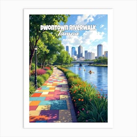 Dwontown Riverwalk Art Print