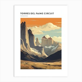 Torres Del Paine Circuit Chile 2 Hiking Trail Landscape Poster Art Print