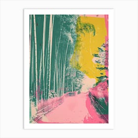 Arashiyama Bamboo Grove Duotone Silkscreen 1 Art Print