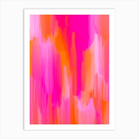 Painterly Pink and Orange Abstract Art Print