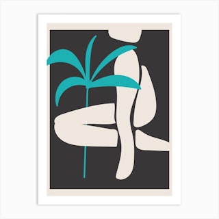 Abstract Shapes And Palm Tree Art Print