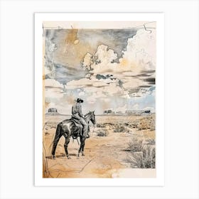 Big Sky Country Cowboy Collage 3 Art Print