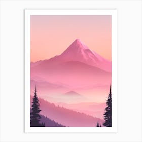 Misty Mountains Vertical Background In Pink Tone 64 Art Print