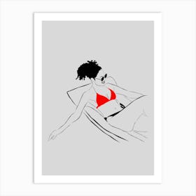 Beach Girl In Bikini uk. Art Print