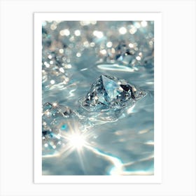 Diamonds In Water. Generated AI. Art Print 1 Art Print