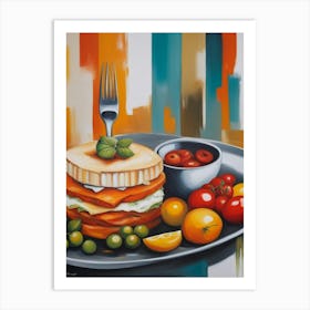 Sandwich On A Plate Art Print