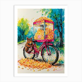 Popcorn Cart Art Print