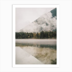 Foggy Mountain Lake Art Print