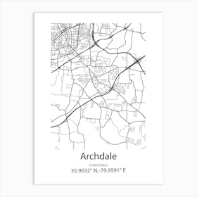 Archdale,United States Minimalist Map Art Print