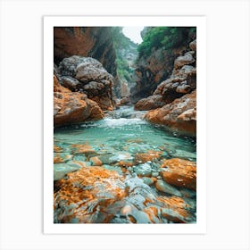 Rocky River In The Mountains 1 Art Print