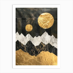 Gold And Black Mountains Art Print