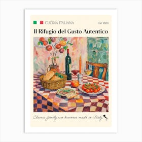 Il Rifugio Del Gusto Autentico Trattoria Italian Poster Food Kitchen Art Print