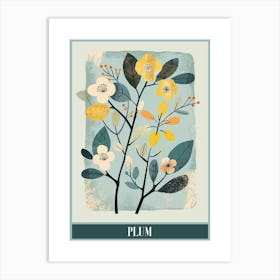 Plum Tree Flat Illustration 1 Poster Art Print