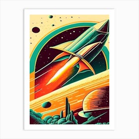 Space Exploration Vintage Sketch Space Art Print