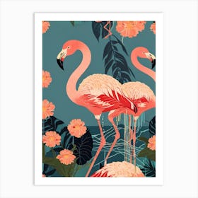 Flamingos Art Print