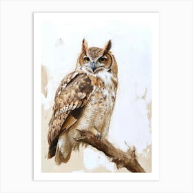 Philipine Eagle Owl Painting 2 Art Print