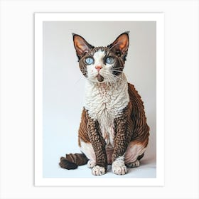 Selkirk Rex Cat Painting 1 Art Print