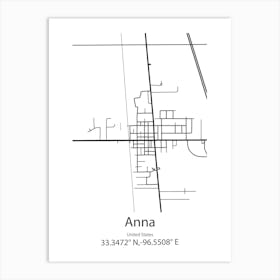 Anna,United States Minimalist Map Art Print