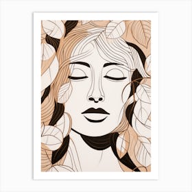 Woman With Leaves 8 Art Print