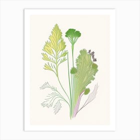 Celery Seed Spices And Herbs Minimal Line Drawing 1 Art Print