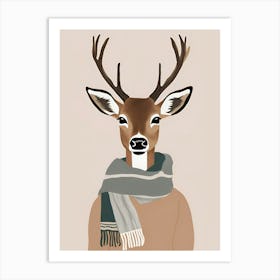 Dressed Deer Winter Art Print